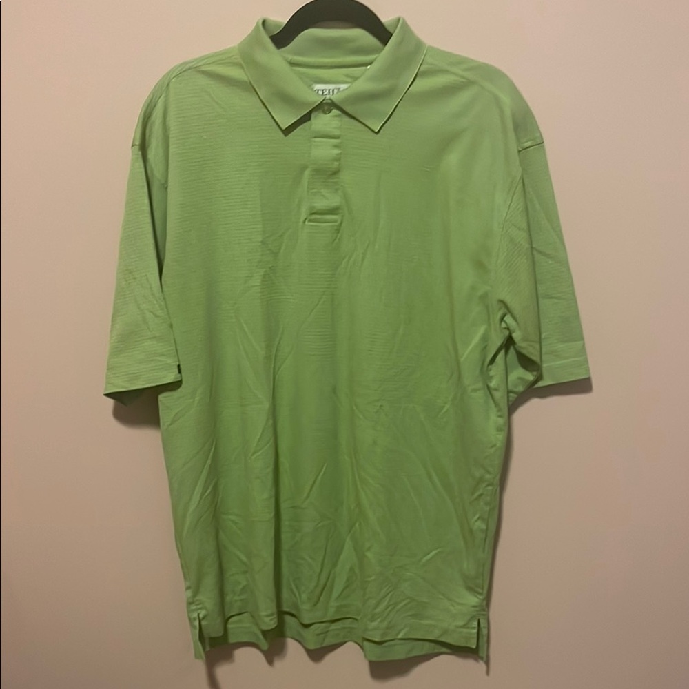 TEHAMA Green Polo Shirt Soft Knit Short Sleeves